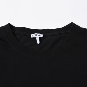 新品同様品 LOEWE ロエベ Tシャツ 半袖 クルーネック カットソー アナグラム 刺繍 コットン ブラック ホワイト サイズM 中古 4a006873
