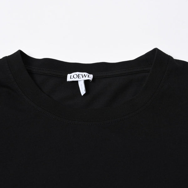 新品同様品 LOEWE ロエベ Tシャツ 半袖 クルーネック カットソー アナグラム 刺繍 コットン ブラック ホワイト サイズM 中古 4a006873
