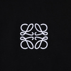 新品同様品 LOEWE ロエベ Tシャツ 半袖 クルーネック カットソー アナグラム 刺繍 コットン ブラック ホワイト サイズM 中古 4a006873