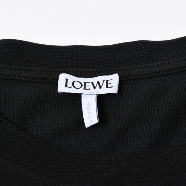 新品同様品 LOEWE ロエベ Tシャツ 半袖 クルーネック カットソー アナグラム 刺繍 コットン ブラック ホワイト サイズM 中古 4a006873