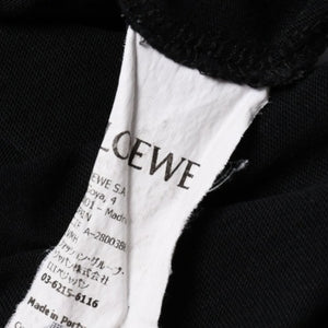 新品同様品 LOEWE ロエベ Tシャツ 半袖 クルーネック カットソー アナグラム 刺繍 コットン ブラック ホワイト サイズM 中古 4a006873