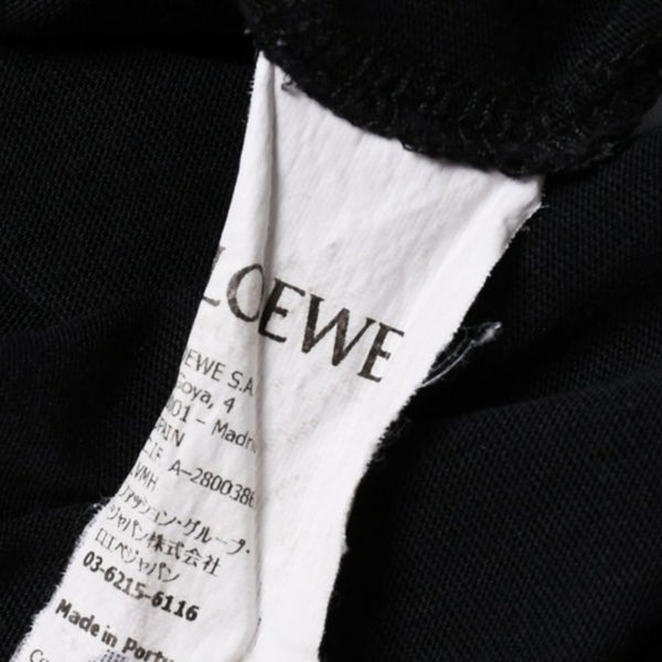 新品同様品 LOEWE ロエベ Tシャツ 半袖 クルーネック カットソー アナグラム 刺繍 コットン ブラック ホワイト サイズM 中古 4a006873