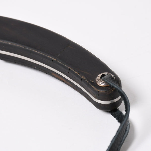 極美品 CHROME HEARTS クロムハーツ PIZZA CUTTER カトラリー ピザカッター ホースシュー CHプラス エボニーウッド ブラウン 中古 4a006336