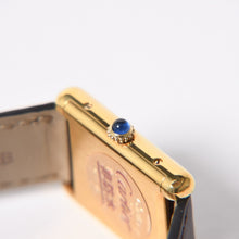 Load the image into the gallery viewer. 極美品 CARTIER カルティエ TANK LM VERMEIL マストタンク LM ヴェルメイユ 腕時計 1975713 GP レザー ボルドー文字盤 手巻き 中古 4a006044