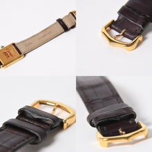 Load the image into the gallery viewer. 極美品 CARTIER カルティエ TANK LM VERMEIL マストタンク LM ヴェルメイユ 腕時計 1975713 GP レザー ボルドー文字盤 手巻き 中古 4a006044