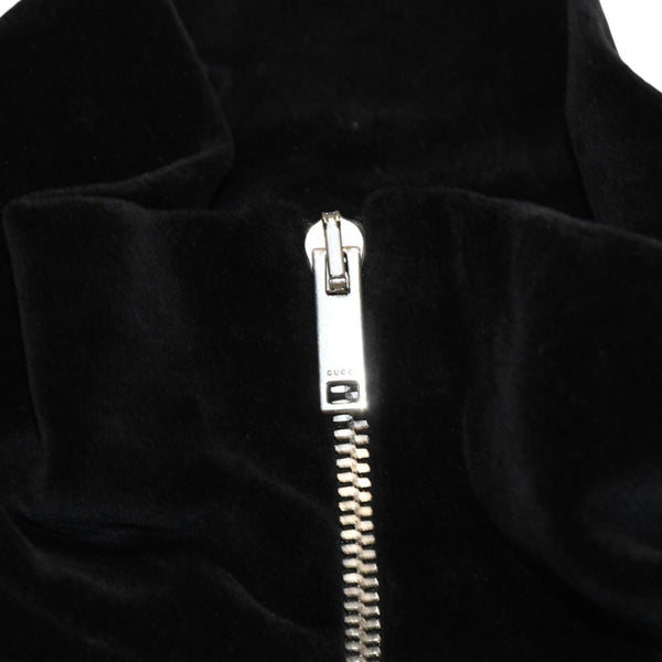 GUCCI グッチ オーバーサイズ ベロア ジャケット ブルゾン 2020SS ロゴ サイズ L ブラック 595533 美品 中古 4a006350