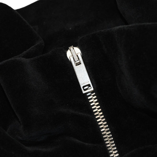 GUCCI グッチ オーバーサイズ ベロア ジャケット ブルゾン 2020SS ロゴ サイズ L ブラック 595533 美品 中古 4a006350