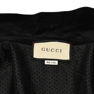 GUCCI グッチ オーバーサイズ ベロア ジャケット ブルゾン 2020SS ロゴ サイズ L ブラック 595533 美品 中古 4a006350