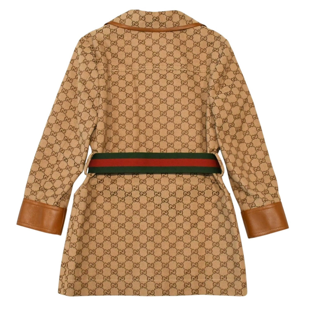 GUCCI グッチ ジャケット GGキャンバス GGボタン ジャケット ウェブストライプ アウター キャラメル ブラウン サイズ36 美品 中古 4a006347