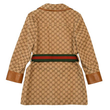 画像をギャラリービューアに読み込む, GUCCI グッチ ジャケット GGキャンバス GGボタン ジャケット ウェブストライプ アウター キャラメル ブラウン サイズ36 美品 中古 4a006347