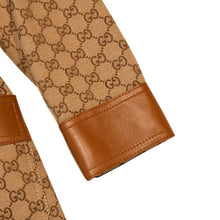 画像をギャラリービューアに読み込む, GUCCI グッチ ジャケット GGキャンバス GGボタン ジャケット ウェブストライプ アウター キャラメル ブラウン サイズ36 美品 中古 4a006347