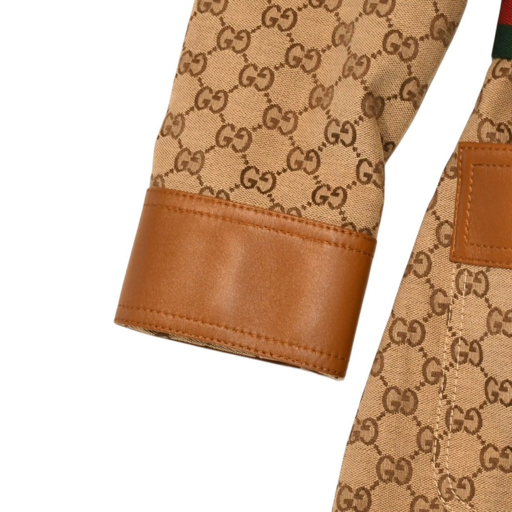 GUCCI Gucci Jacket GG Canvas GG Button Jacket Web Stripe Outer Caramel Brown Size 36 Good Condition Used 4a006347