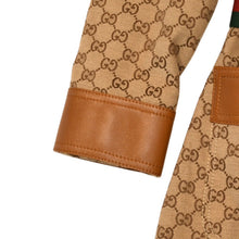 画像をギャラリービューアに読み込む, GUCCI グッチ ジャケット GGキャンバス GGボタン ジャケット ウェブストライプ アウター キャラメル ブラウン サイズ36 美品 中古 4a006347