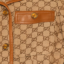 画像をギャラリービューアに読み込む, GUCCI グッチ ジャケット GGキャンバス GGボタン ジャケット ウェブストライプ アウター キャラメル ブラウン サイズ36 美品 中古 4a006347