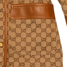画像をギャラリービューアに読み込む, GUCCI グッチ ジャケット GGキャンバス GGボタン ジャケット ウェブストライプ アウター キャラメル ブラウン サイズ36 美品 中古 4a006347