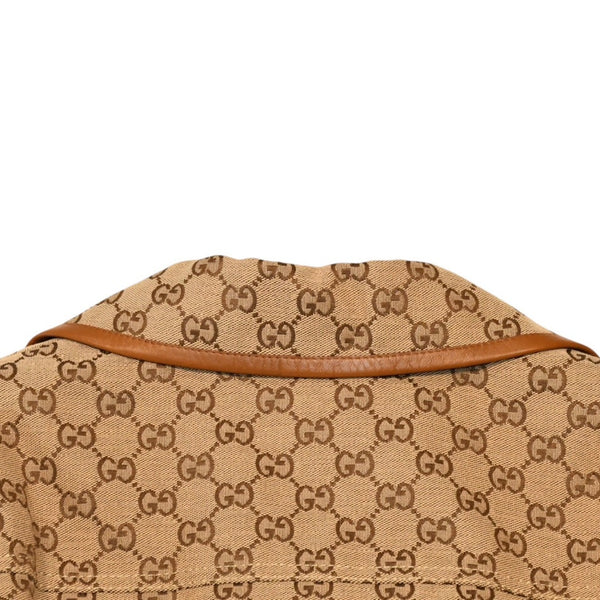 GUCCI グッチ ジャケット GGキャンバス GGボタン ジャケット ウェブストライプ アウター キャラメル ブラウン サイズ36 美品 中古 4a006347