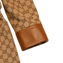 画像をギャラリービューアに読み込む, GUCCI グッチ ジャケット GGキャンバス GGボタン ジャケット ウェブストライプ アウター キャラメル ブラウン サイズ36 美品 中古 4a006347