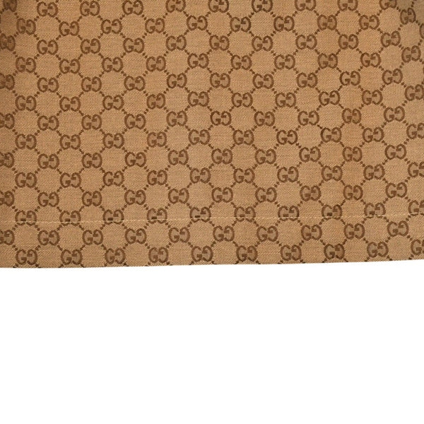 GUCCI グッチ ジャケット GGキャンバス GGボタン ジャケット ウェブストライプ アウター キャラメル ブラウン サイズ36 美品 中古 4a006347