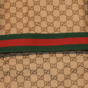 GUCCI グッチ ジャケット GGキャンバス GGボタン ジャケット ウェブストライプ アウター キャラメル ブラウン サイズ36 美品 中古 4a006347