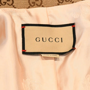 GUCCI グッチ ジャケット GGキャンバス GGボタン ジャケット ウェブストライプ アウター キャラメル ブラウン サイズ36 美品 中古 4a006347