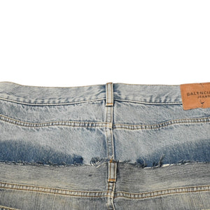 極美品 BALENCIGA バレンシアガ カットアップ バギー パンツ スカート デニムスカート ブルー サイズ40 中古 4a006359