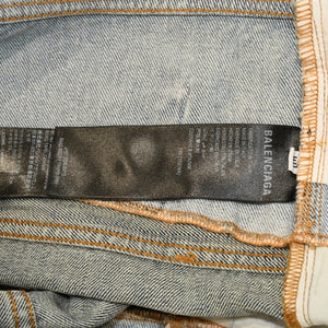 極美品 BALENCIGA バレンシアガ カットアップ バギー パンツ スカート デニムスカート ブルー サイズ40 中古 4a006359