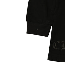 Load the image into the gallery viewer. CHROME HEARTS クロムハーツ ホースシュー ヘアリー クロス ロングTシャツ キッズ コットン ブラック サイズ2T 美品 中古 4a006245