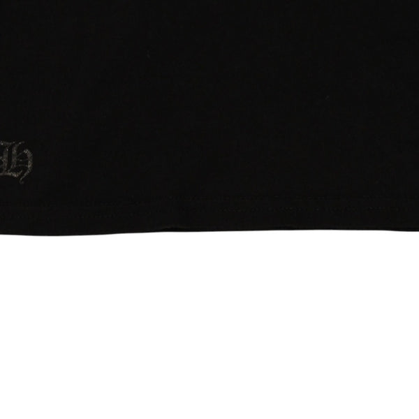 CHROME HEARTS クロムハーツ ホースシュー ヘアリー クロス ロングTシャツ キッズ コットン ブラック サイズ2T 美品 中古 4a006245