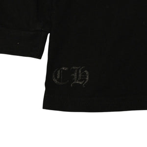 CHROME HEARTS クロムハーツ ホースシュー ヘアリー クロス ロングTシャツ キッズ コットン ブラック サイズ2T 美品 中古 4a006245