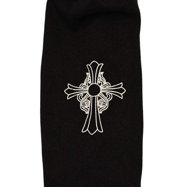 CHROME HEARTS クロムハーツ ホースシュー ヘアリー クロス ロングTシャツ キッズ コットン ブラック サイズ2T 美品 中古 4a006245