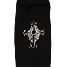 Load the image into the gallery viewer. CHROME HEARTS クロムハーツ ホースシュー ヘアリー クロス ロングTシャツ キッズ コットン ブラック サイズ2T 美品 中古 4a006245