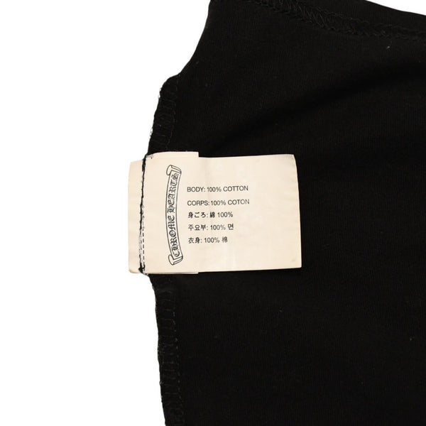 CHROME HEARTS クロムハーツ ホースシュー ヘアリー クロス ロングTシャツ キッズ コットン ブラック サイズ2T 美品 中古 4a006245