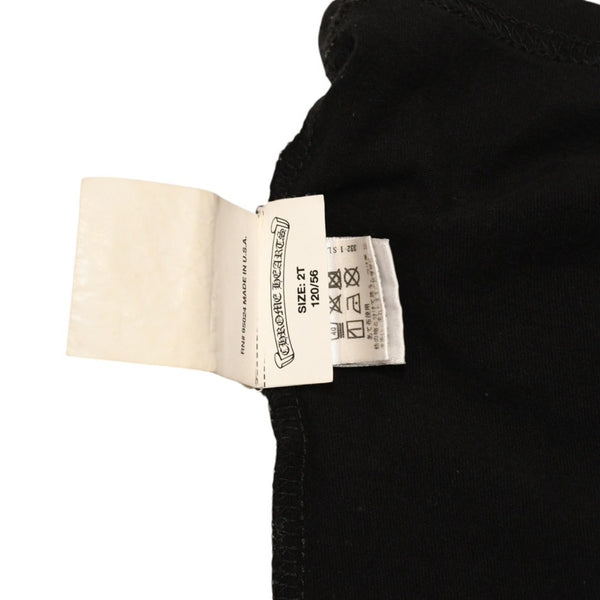 CHROME HEARTS クロムハーツ ホースシュー ヘアリー クロス ロングTシャツ キッズ コットン ブラック サイズ2T 美品 中古 4a006245