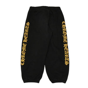 CHROME HEARTS クロムハーツ Side Logo Sweat Pants サイドロゴプリント スウェットパンツ ブラック イエロー サイズ4T 美品 中古 4a006246
