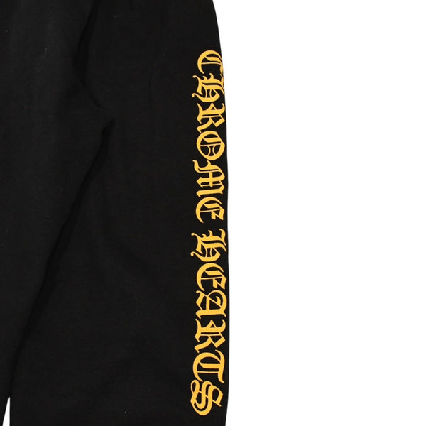 CHROME HEARTS クロムハーツ Side Logo Sweat Pants サイドロゴプリント スウェットパンツ ブラック イエロー サイズ4T 美品 中古 4a006246