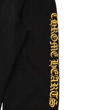画像をギャラリービューアに読み込む, CHROME HEARTS クロムハーツ Side Logo Sweat Pants サイドロゴプリント スウェットパンツ ブラック イエロー サイズ4T 美品 中古 4a006246