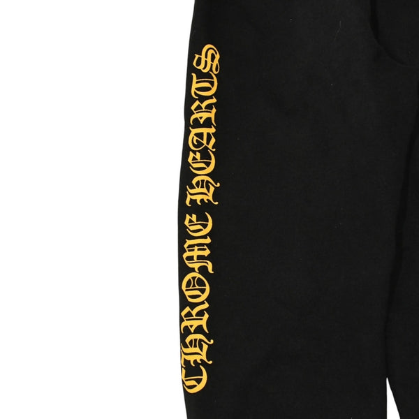 CHROME HEARTS クロムハーツ Side Logo Sweat Pants サイドロゴプリント スウェットパンツ ブラック イエロー サイズ4T 美品 中古 4a006246