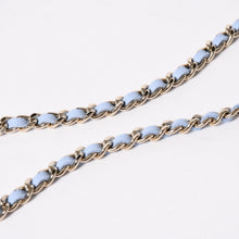 Load the image into the gallery viewer. 新品未使用品 CHANEL シャネル マトラッセ ココハンドル 14.5 ミニチェーン クラッチ バッグ ライトブルー ランダム番台 中古 4a006467