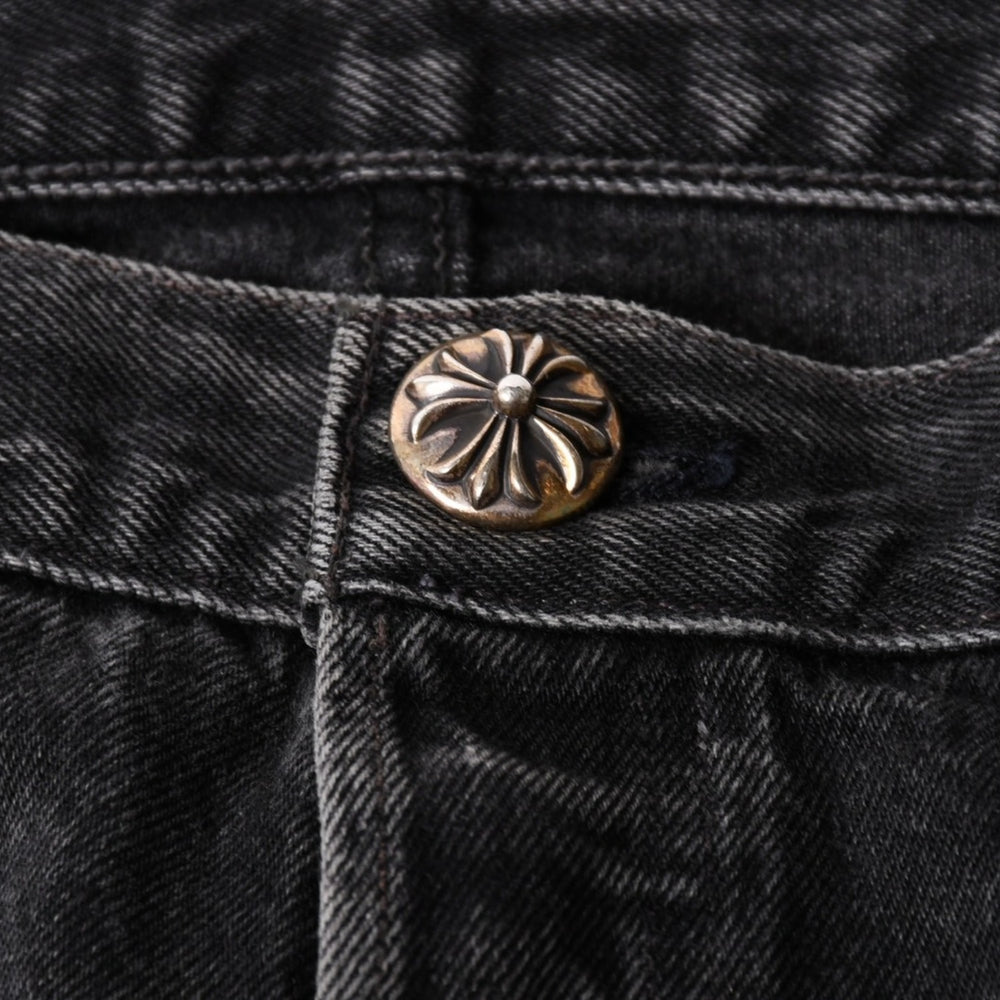 極美品 CHROME HEARTS クロムハーツ Levi's リーバイス 501 デニム ブラック クロスパッチ ラージクロス スモールクロス サイズ34 中古 4a006484