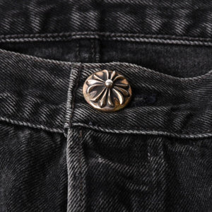 極美品 CHROME HEARTS クロムハーツ Levi's リーバイス 501 デニム ブラック クロスパッチ ラージクロス スモールクロス サイズ34 中古 4a006484