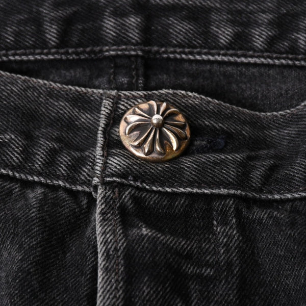 極美品 CHROME HEARTS クロムハーツ Levi's リーバイス 501 デニム ブラック クロスパッチ ラージクロス スモールクロス サイズ34 中古 4a006484