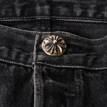 画像をギャラリービューアに読み込む, 極美品 CHROME HEARTS クロムハーツ Levi's リーバイス 501 デニム ブラック クロスパッチ ラージクロス スモールクロス サイズ34 中古 4a006484