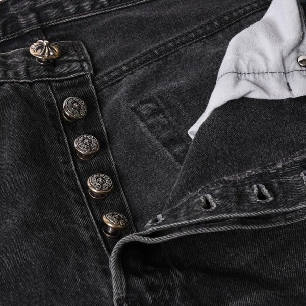 極美品 CHROME HEARTS クロムハーツ Levi's リーバイス 501 デニム ブラック クロスパッチ ラージクロス スモールクロス サイズ34 中古 4a006484