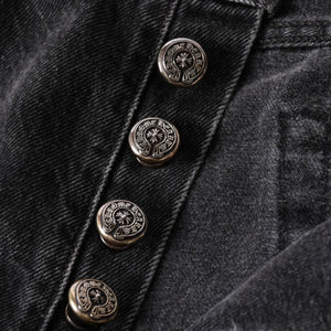 極美品 CHROME HEARTS クロムハーツ Levi's リーバイス 501 デニム ブラック クロスパッチ ラージクロス スモールクロス サイズ34 中古 4a006484