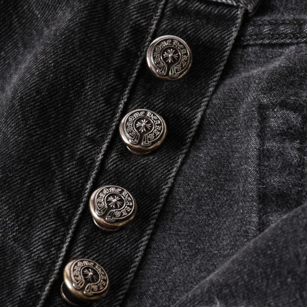 極美品 CHROME HEARTS クロムハーツ Levi's リーバイス 501 デニム ブラック クロスパッチ ラージクロス スモールクロス サイズ34 中古 4a006484