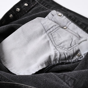 極美品 CHROME HEARTS クロムハーツ Levi's リーバイス 501 デニム ブラック クロスパッチ ラージクロス スモールクロス サイズ34 中古 4a006484
