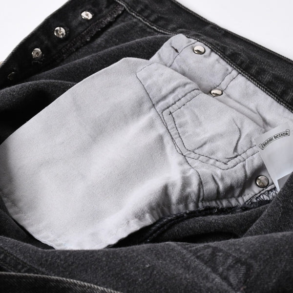 極美品 CHROME HEARTS クロムハーツ Levi's リーバイス 501 デニム ブラック クロスパッチ ラージクロス スモールクロス サイズ34 中古 4a006484