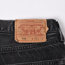 画像をギャラリービューアに読み込む, 極美品 CHROME HEARTS クロムハーツ Levi's リーバイス 501 デニム ブラック クロスパッチ ラージクロス スモールクロス サイズ34 中古 4a006484