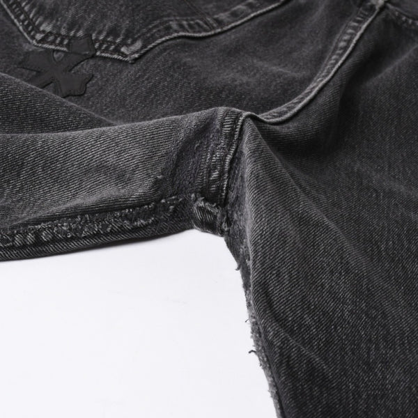 極美品 CHROME HEARTS クロムハーツ Levi's リーバイス 501 デニム ブラック クロスパッチ ラージクロス スモールクロス サイズ34 中古 4a006484