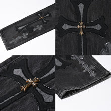 画像をギャラリービューアに読み込む, 極美品 CHROME HEARTS クロムハーツ Levi's リーバイス 501 デニム ブラック クロスパッチ ラージクロス スモールクロス サイズ34 中古 4a006484